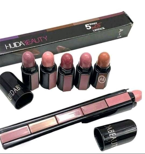 5 In 1 Huda Beauty  Lipstick Nude Shades