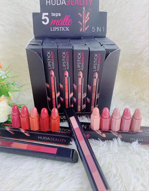 5 In 1 Huda Beauty  Lipstick Nude Shades