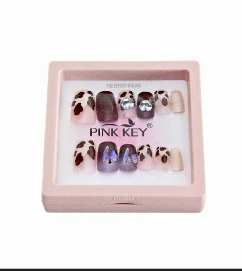 10 Pcs Nails With Sticker Handmade Beads Nails With Sticker (random Design)