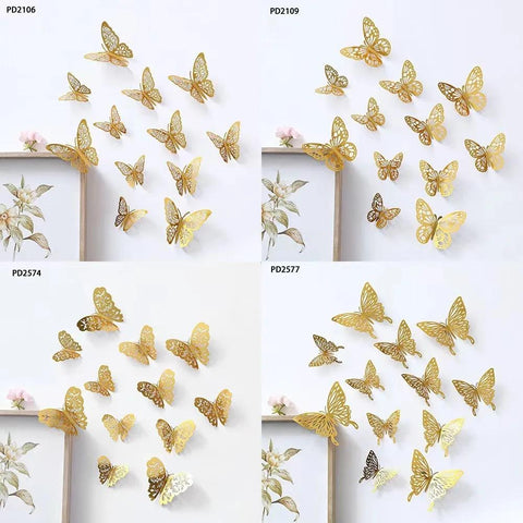3D Wall Stickers Hollow Butterfly for Kids Rooms Home Wall Decor DIY Fridge stickers Room Decoration