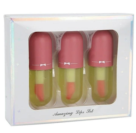 (pack of 3 ) NEW Lip Gloss Capsule Lip Plumper Oil Shiny Clear Lip Oil Women Moisturizing Lip Gloss