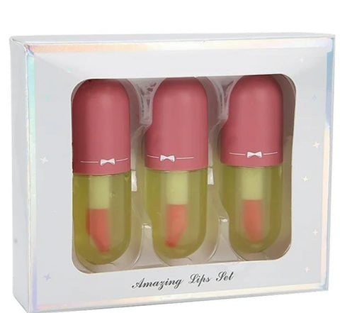 (pack of 3 ) NEW Lip Gloss Capsule Lip Plumper Oil Shiny Clear Lip Oil Women Moisturizing Lip Gloss