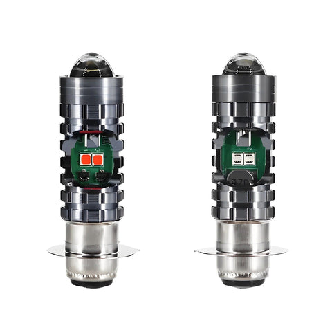 Bike LED Headlight Bulb with 5 Function- Police Light Red, Blue White and Yellow Light with Police Flasher CD70 CG125 Motor bike