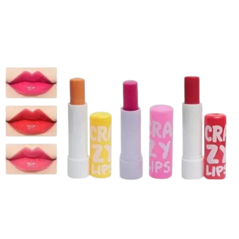 12 PC Crazy Lips Lip Balm ( Multicolour )