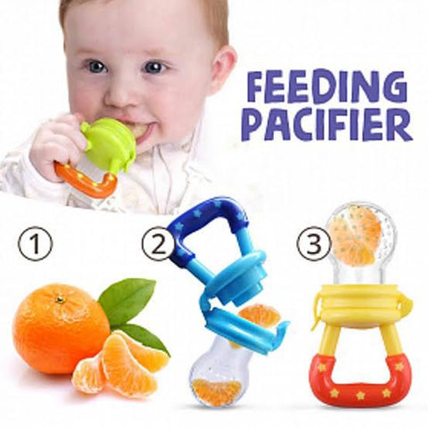 Baby Solid Baby Fruit Pacifier Fresh Fruit Feeder Infant Teething Toy Nibbler Teether Pacifier Safe Silicone Pacifier (random color)