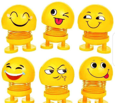6 Pcs Cute Emoji Bobble Head Dolls Dancing Toys for home and car decoration