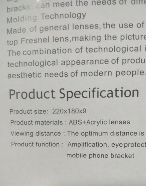 F3 Mobile Screen Magnifier | Enlarged Mobile Screen Amplifier Large Screen Eyes Protection (Random color)