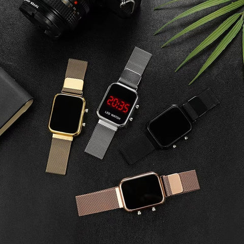 black New Magnet Chain Digital LED Watch For Mens &amp; Womens (without box )