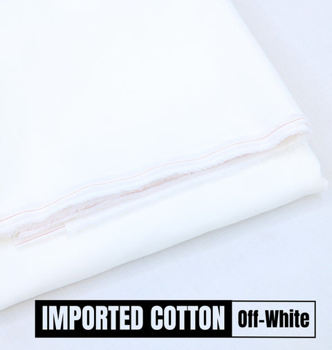 2 Piece OFF WHITE  UNSTITCHED FABRIC Gents Cotton