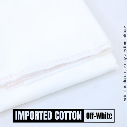 2 Piece OFF WHITE  UNSTITCHED FABRIC Gents Cotton