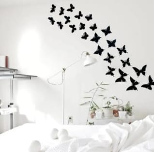 Buy one get one free 3d wall clock with light and pack of 30 butterfly