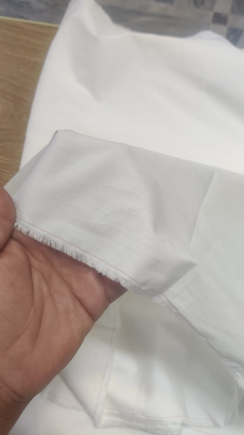2 Piece OFF WHITE  UNSTITCHED FABRIC Gents Cotton