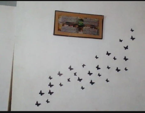 Buy one get one free 3d wall clock with light and pack of 30 butterfly