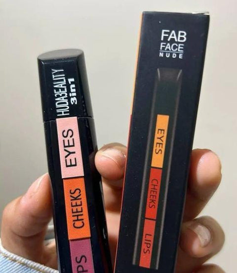 3 in 1  HUDA  Beauty  Professional  Eyes Cheeks Lips (Lipsticks)