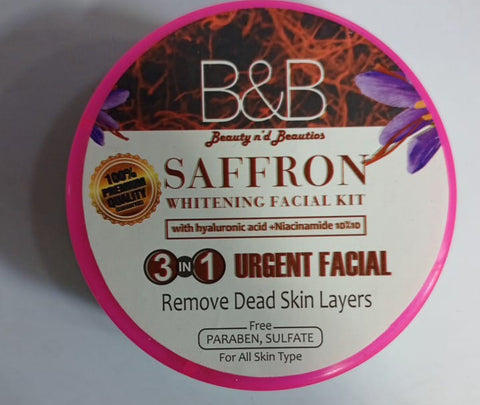 B and B Saffron Whitening Facial Kit 3 in 1 - Urgent Facial &amp; Dead Skin Removal