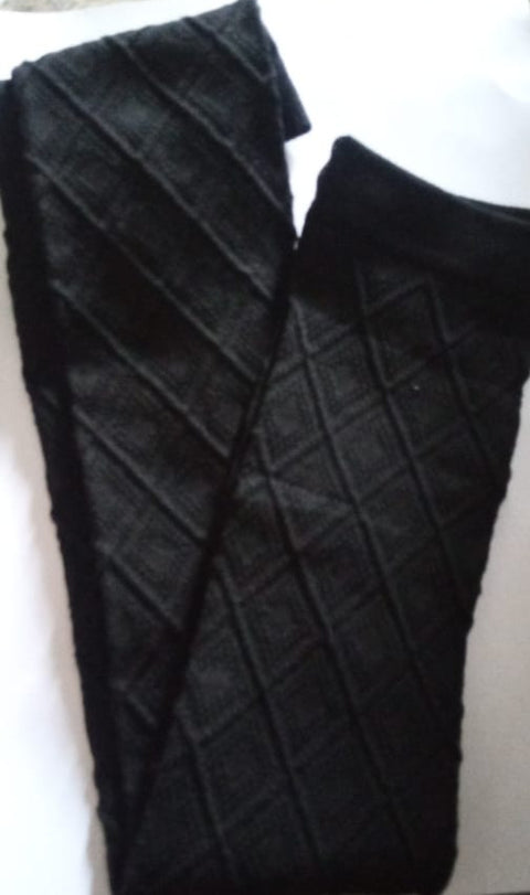 (pair ) School Uniform Dress Warm Woolen lycra Knee Warmers  half foot length (black)