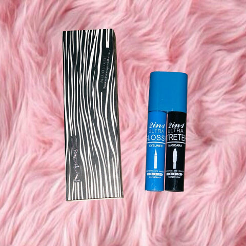 2 in 1 Waterproof Eye Lashes Mascara and Eyeliner with More Volume, Deep Black, Creamy Texture