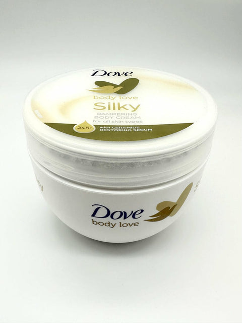 Dove Silky Moisturizing Body Cream (300 ml) - High Nutrients and Rich Essential Oils