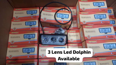 3 Lens Dolphin Projector LED Light for bikers and Cars (1 pc)