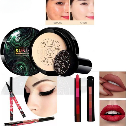 3 in 1 Makeup Deal - Foundation Powder,  Eyeliner, Lipstick Pen