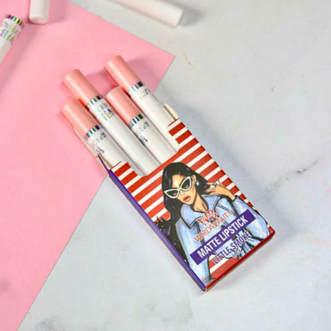 4 Pcs High Pigment Warda Beauty Little Smoke Mate Lipstick - Random Color
