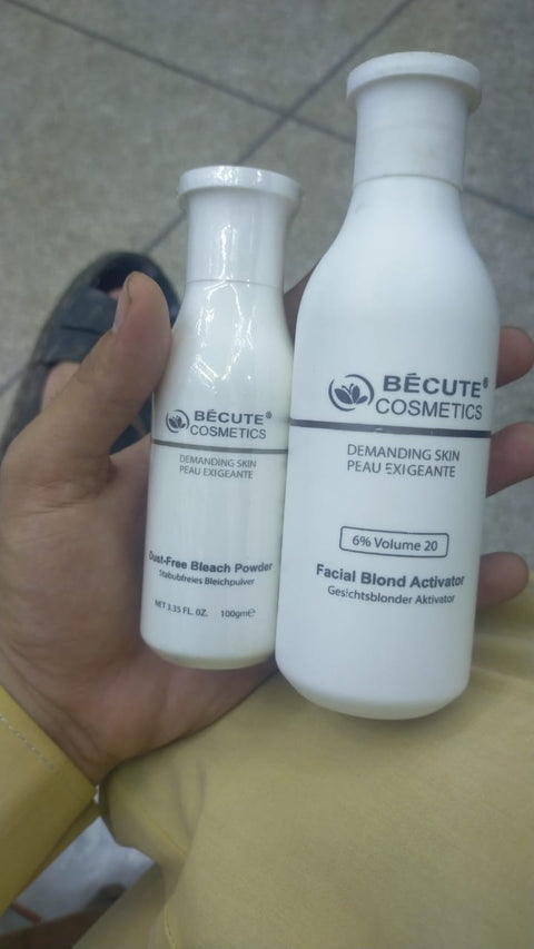 Becute skin polish set - Becute Bleach Powder &amp; Facial Blonde Activator (200ml)