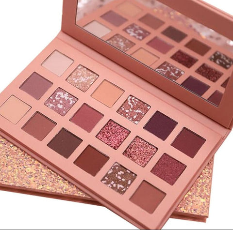 18 Shade Pearlescent Shimmer - Matte Waterproof NUDE Eyeshadow Palette