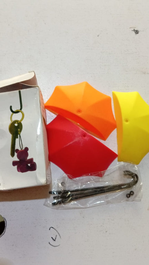 (NW000239) Pack of 3 - Umbrella Hooks | Key Jewelry Glasses etc Holder  (Random color)