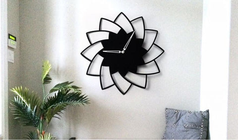 3D WOODEN FLORAL WALL CLOCK Modern Home Decorations for Living Room,Bedroom