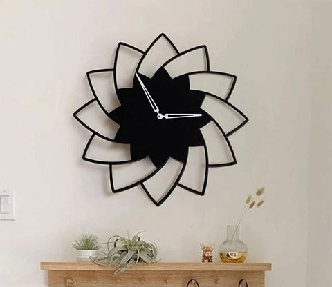 3D WOODEN FLORAL WALL CLOCK Modern Home Decorations for Living Room,Bedroom