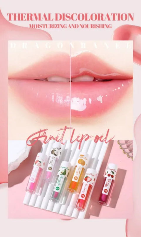 3 Pcs Dragon Ranee Natural Moisturizing &amp; Long Lasting Lip Oil Lip Care Oil Natural Moisturizing &amp; Nourishing Lip Balm Set