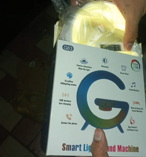 G63 RGB Light Bluetooth Speaker  charging  4 in 1 LED Atmosphere RGB Night Light Alarm Clock Desk Lamp Bluetooth Speaker Wireless Charging Modern