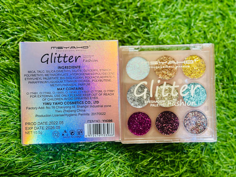 Glitter Butter Sparkle Eyeshadow Palette 9 in 1 Kit for Eye Makeup Shimmer Highlighter Metallic Eye Shadow, Rainbow Eyeshadow Pallets