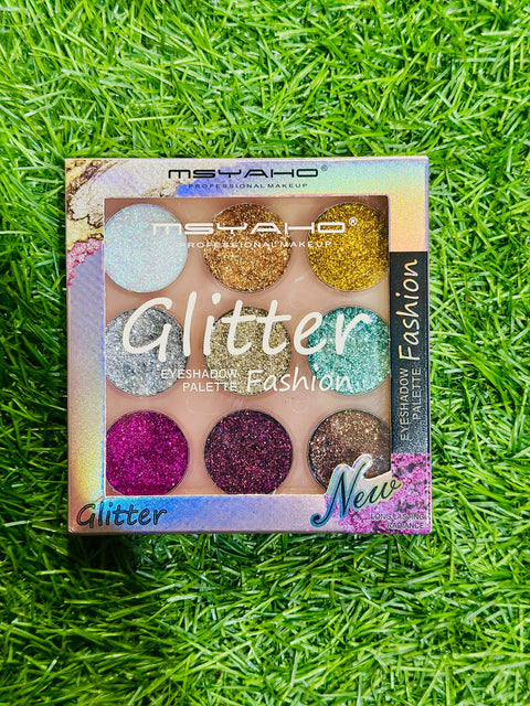 Glitter Butter Sparkle Eyeshadow Palette 9 in 1 Kit for Eye Makeup Shimmer Highlighter Metallic Eye Shadow, Rainbow Eyeshadow Pallets