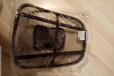 1 piece Lumbar Back Support, Mesh Cushion Backrest for Office Home Car Seat Portable Breathable Work Chair Rest Massage Beads for Lower Body Pain Relief