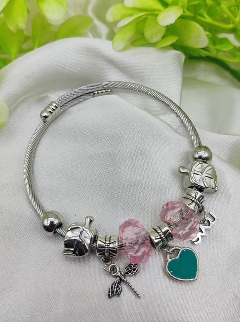 1 Piece Imported Elegant Pandora Bracelet with Heart &amp; Love Charms 💖✨ | Best Quality Bracelet For Girls &amp; Women | Girls &amp; Women Jewellery