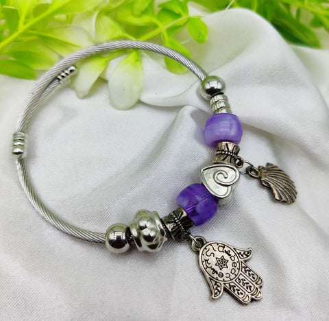 1 Piece Imported Hamsa Hand Pandora Charm Bracelet - A Symbol of Elegance and Protection