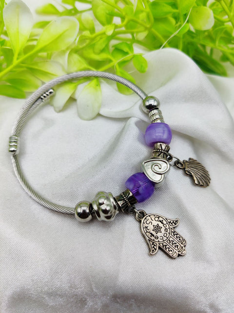 1 Piece Imported Hamsa Hand Pandora Charm Bracelet - A Symbol of Elegance and Protection