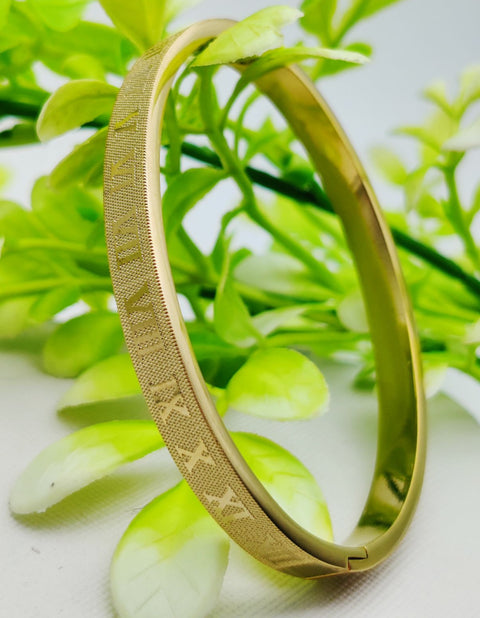 Adjustable Cartier-Inspired Roman Numeral Bracelet - Imported Luxury Gold Bracelet | Best Quality Artificial Bracelet For Girls &amp; Women | Bracelet For Every Occasion | Elegant Design ✨