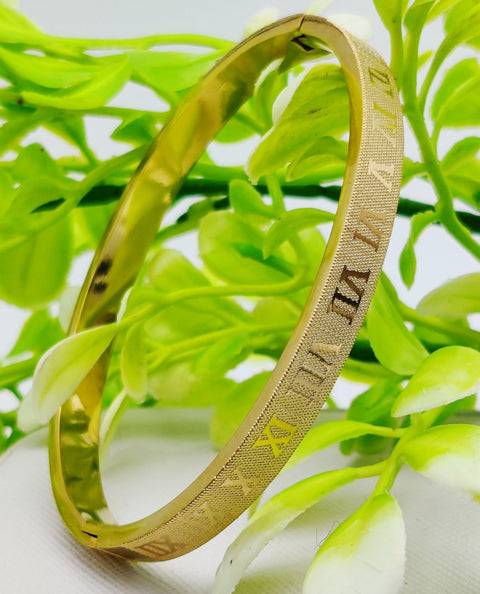 Adjustable Cartier-Inspired Roman Numeral Bracelet - Imported Luxury Gold Bracelet | Best Quality Artificial Bracelet For Girls &amp; Women | Bracelet For Every Occasion | Elegant Design ✨