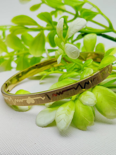 Adjustable Premium Heartbeat-Engraved Adjustable Cartier-Inspired Gold Bracelets | Best Quality Artificial Bracelet For Girls &amp; Women | Bracelet For Every Occasion | Elegant Design ✨