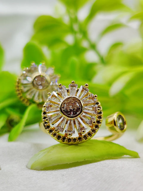 1 Piece Elegant Moveable Radiance Sunflower Ring – Timeless Sparkle 🌟 | Luxurious Design Ring | Adjustable Ring | Ring For Girls &amp; Women ✨ 