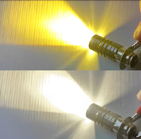 Bike LED Headlight Bulb - Motorcycle Fog light - Super bright With 2 functions white/yellow