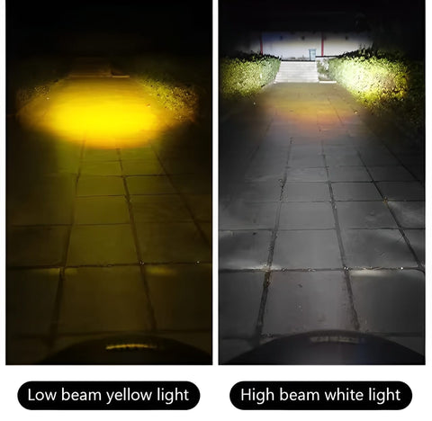 Bike LED Headlight Bulb - Motorcycle Fog light - Super bright With 2 functions white/yellow