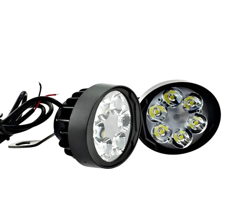 2 led plus button LED Headlight &amp; Button Assist Lamp For Motorcycle Motorbike Bike Universal CD70 CG 125 &amp; All