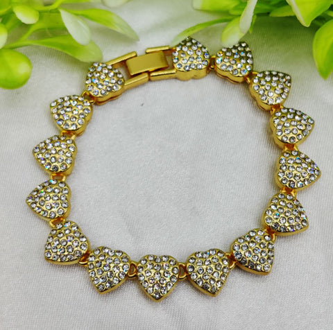 1 Piece Imported Exquisite Adjustable Heart Crystal Bracelet – Imported Elegance | Best Quality Artificial Bracelet For Girls &amp; Women | Bracelet For Every Occasion | Elegant Design