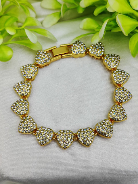 1 Piece Imported Exquisite Adjustable Heart Crystal Bracelet – Imported Elegance | Best Quality Artificial Bracelet For Girls &amp; Women | Bracelet For Every Occasion | Elegant Design