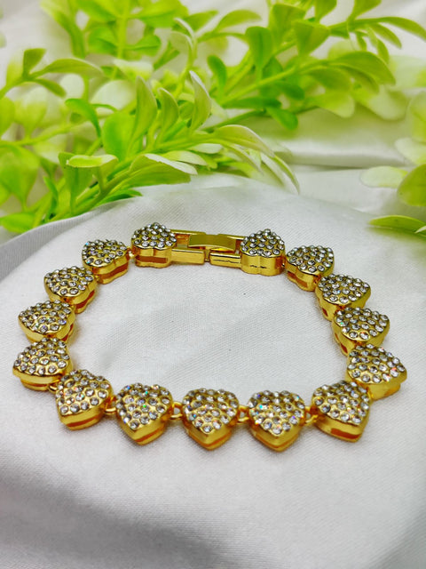 1 Piece Imported Exquisite Adjustable Heart Crystal Bracelet – Imported Elegance | Best Quality Artificial Bracelet For Girls &amp; Women | Bracelet For Every Occasion | Elegant Design