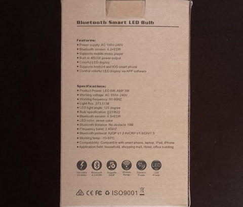 E27 Bluetooth Smart LED Bulb with Speaker with APP Control It