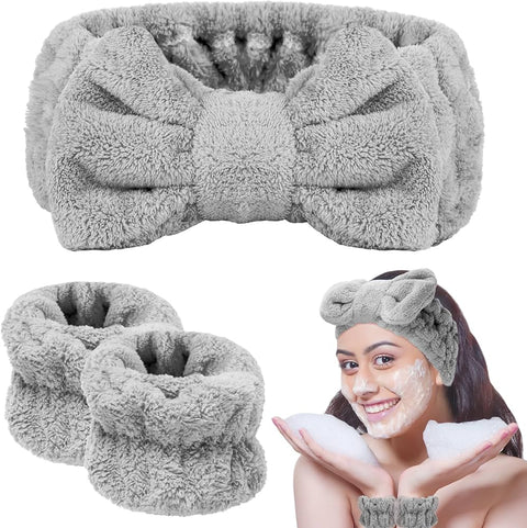 3 Pieces Set Kiss Lovely Wrist Strap - Face Wash Headband and Wristband Soft fabric